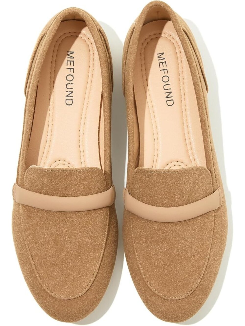 Women's Khaki Faux Leather Slip on Shoes Runs Small Ballet Flats Comfortable